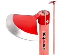 KOTARBAU Binette de Jardin Semi-Circulaire 220 x 105 mm Avec Manche de 119 cm En Acier Allié Et Bois Pour Transplanter, Désherber Et Entretien Du Jardin