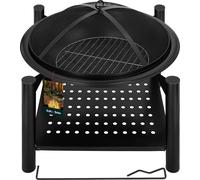 KOTARBAU® Bol de feu avec pare-étincelles & support de bois Bols de feu en acier diamètre 58 cm Bols de feu Corbeilles de feu Bol de feu avec grille Bols de feu pour le jardin avec pare-étincelles Cor