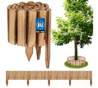 KOTARBAU® Bordure Jardin Exterieur - 200 x 20 cm - Cloture Bois Jardin - Bois Brûlé - Palissade Flexible - Décoration