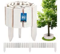 KOTARBAU® Bordure Jardin Exterieur Bois - 110 x 10 cm - Cloture Bois Jardin - Blanc - Palissade Flexible - Décoration