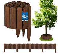 KOTARBAU® Bordure Jardin Exterieur Bois - 200 x 20 cm - Cloture Bois Jardin - Brun - Palissade Flexible - Décoration