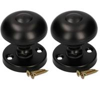 KOTARBAU® Bouton de porte Ø 55 mm - En métal - Différentes couleurs - Poignée de porte - Rosace fixe revêtue par pulvérisation (noir) (Lot de 2)