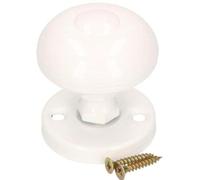 KOTARBAU® Bouton de porte en métal Ø 55 mm Poignée de porte ronde avec rosace fixe revêtue par pulvérisation (blanc)