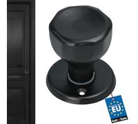KOTARBAU® Bouton de Porte Tournant Noir Quincaillerie de Porte Poignée Acier Laqué 1 pièce Partie Supérieure Durable
