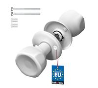 KOTARBAU® Bouton de Porte Tournant - ZnAl - 45x45 mm - Blanc - Poignée De Porte Intérieure - Et Extérieure - Montage Facile - Design Élégant