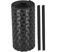 KOTARBAU® Brise-vue, en rotin synthétique, solide, pour jardin et balcon, 19 x 255 cm, biodégradable, plusieurs couleurs, esthétique durable, noir