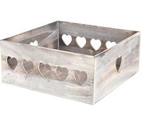 KOTARBAU® Caisse en bois avec découpes décoratives et poignée - Parfait pour la décoration intérieure - Cœurs L