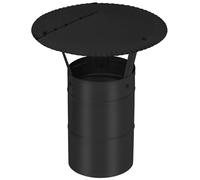 KOTARBAU® Chapeau de Cheminée - Acier Galvanisé et Peint par Poudre - ø 120 mm - Noir - Chapeau Cheminée Anti Pluie - Résistant à la Corrosion - Installation Facile - Design Moderne