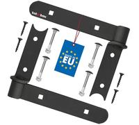 KOTARBAU® Charnière à congé de 200 mm Noire x2 en Acier | Charniere Porte Lourde | Penture | Charniere Portail | Charnière Porte Lourde, | Penture Volet Bois | Charnieres | Charniere Noir | Charnières