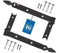 KOTARBAU® Charnière à Congé de 300 mm Noire x2 en Acier | Charniere Porte Lourde | Penture | Charniere Portail | Charnière Porte Lourde, | Penture Volet Bois | Charnieres | Charniere Noir | Charnières