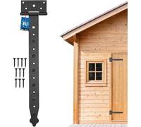 Kotarbau - Charnière à penture droite de 100 à 400 mm - Pour volet, porte, portail, ferrure de jardin - Avec revêtement thermolaqué, noir (Lot de 6)