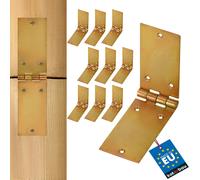 KOTARBAU® Charnière de caisse 200 x 50 mm 10 pcs. Charnière roulée de table Charnière de meuble Jaune galvanisé Charnière de porte Charnière de meuble 2 vantaux Qualité supérieure
