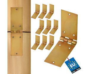 KOTARBAU® Charnière de caisse 200 x 50 mm 10 pcs. Charnière roulée de table Charnière de meuble Jaune galvanisé Charnière de porte Charnière de meuble 2 vantaux Qualité supérieure