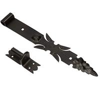 KOTARBAU® Charnière de Portail avec Gond en Fer Forgé 400 mm Quincaillerie de Construction Inoxydable Noire