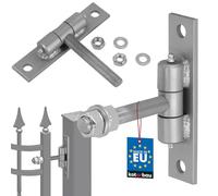 KOTARBAU® Charnière de portail avec plaque de fixation et graisseurs réglable pour portes et portails - Construction robuste ⌀ 16 mm