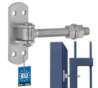 KOTARBAU Charnière de porte galvanisée Filetage M 16 mm avec trou oblong réglable avec plaque de fixation Charnière de portail avec pince à ressort Charnières de portail suspendues