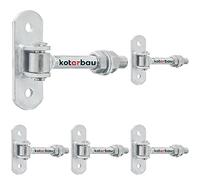 KOTARBAU Charnière de porte galvanisée Filetage M 16 mm Réglable avec plaque de fixation Charnière de portail réglable avec pince à ressort Charnières suspendues Argenté (Lot de 5)