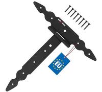 KOTARBAU® Charnière en T de 250 mm en Acier Noir | Charniere Porte Lourde | Penture | Charniere Portail | Charnière Porte Lourde | Penture Volet Bois | Charnieres | Charniere Noir | Charnières