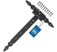 KOTARBAU® Charnière en T de 350 mm en Acier Noir | Charniere Porte Lourde | Penture | Charniere Portail | Charnière Porte Lourde | Penture Volet Bois | Charnieres | Charniere Noir | Charnières