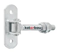KOTARBAU® Charniere Portail - Acier - 130 mm M16 - Argenté - Charnière Réglable pour Portillon Extérieur - Gond Portail Lourd - avec Plaque de Fixation - Gond Réglable Galvanisée