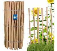 KOTARBAU® Clôture à lattis déroulable 5m en lattes de noisetier pour plantes et gazon 90 cm Clôture en châtaignier en bois de noisetier Clôture de jardin Écart entre les lattes 7-8 cm