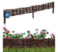 KOTARBAU® Clôture Bois - Bordure Jardin Extérieur - 110 x 10 cm - Bordure de Jardin en Osier à Planter - Marron - Cloture en Osier - Décoration Extérieure
