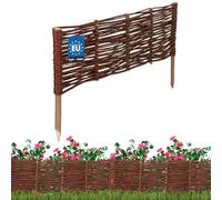 KOTARBAU® Clôture Bois - Bordure Jardin Extérieur - 60 x 20 cm - Bordure de Jardin en Osier à Planter - Marron - Cloture en Osier - Décoration Extérieure