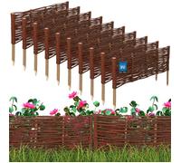 KOTARBAU Clôture de jardin en palissade, bordure en osier, 60 x 20 cm, lot de 10