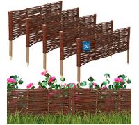 KOTARBAU Clôture de jardin en palissade, bordure en osier, 60 x 20 cm, lot de 5