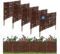 KOTARBAU Clôture de jardin en palissade, bordure en osier, 60 x 40 cm, lot de 5