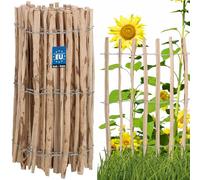 KOTARBAU® Clôture en lattis déroulable 5m en lattes de noisetier pour plantes et gazon 80 cm Clôture en châtaignier en bois de noisetier Clôture de jardin Écart entre les lattes 3-4 cm