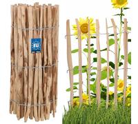 KOTARBAU® Clôture en lattis déroulable 5m en lattes de noisetier pour plantes et gazon 90 cm Clôture en châtaignier en bois de noisetier Clôture de jardin Écart entre les lattes 3-4 cm