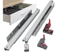 KOTARBAU® Coulisse 3D de 500 mm avec Fixation par Le Bas Et Fermeture en Douceur en Acier | Glissiere pour Tiroir Charge Lourde | Coulisse Tiroir 500mm | Glissiere Tiroir | Glissière pour Tiroir