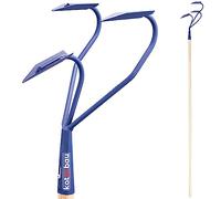 KOTARBAU® Cultivateur à Main avec Tranchants Griffe de Jardin en Acier avec Manche en Bois 173 cm Pioche de Jardin avec 3 Dents Râteau à Fleurs Accessoire de Jardinage Outil de Jardinage