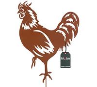 KOTARBAU® Décoration de Jardin Figurines Rouille 65cm Coq Poule Décoration de Noël Ecorost Piquet de Jardin Figurines & Statues Décoration de Jardin Rouille pour Extérieur Patine