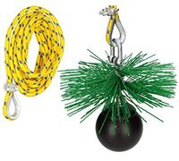 KOTARBAU Ensemble de balais de cheminée en plastique - Toutes les tailles - Balai Plewa - Céramique - Acier inoxydable - Tube de traction - Corde de traction - Brosse à suie - Kit de nettoyage
