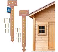 KOTARBAU® Ensemble de charnières pour portail en T 2 PCS 350 mm (13,78 pouces) Charnières de porte en bois Charnières pour volets Charnières de porte galvanisées jaune