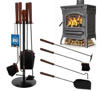 KOTARBAU Ensemble de couverts de cheminée avec support pour outils de cheminée Noir