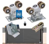 KOTARBAU® Ensemble de roulettes pour portail coulissant - Set de 5 roulettes - Profil 80x80 mm - Roulettes de porte en acier galvanisé - Ensemble complet pour portes coulissantes, portes d’entrée