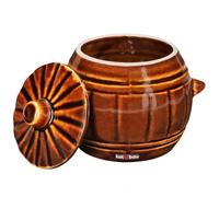 KOTARBAU® Fermentation Pot 1 L, Jarre de Fermentation avec Couvercle | Pot à Choucroute pour Choucroute, Kimchi, Concombres, Fruits et Légumes, Grès, Marron