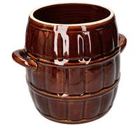 KOTARBAU® Fermentation Pot 3,2 L, Pot à Choucroute, Jarre de Fermentation | Pot Fermentation en Grès, pour Choucroute, Cornichons et Kimchi, Marron