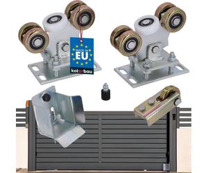 KOTARBAU® Galet pour porte coulissante Kit 5 galets profil 80x80 mm Galets de porte acier galvanisé Galets pour portes d'entrée Portes coulissantes Kit complet Rail pour porte coulissante Rail de roul