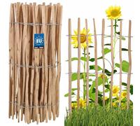 KOTARBAU® Ganivelle, Clôture Bois 1 x 5m, Bordure Bois Jardin, Noisetier | Clôture Bois Exterieur, Ganivelle Chataignier, Espacement Piquets 3-4 cm, Bordure Jardin Exterieur Bois, Naturel