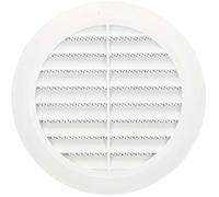 KOTARBAU® Grille d'Aération Ronde 125 mm - 4 Couleurs - Moustiquaire - Grille à Lamelles - Raccord de Tuyau (Blanc)