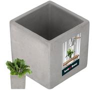 KOTARBAU Jardinière carrée en béton, 11 x 11 cm, 1 pièce, intérieur & extérieur, met en valeur les couleurs des plantes, trou de drainage, 30 litres, pour fleurs & plantes