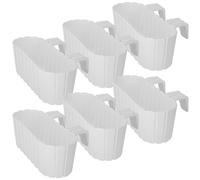 Balconnière / jardinière - KOTARBAU - Blanc rustique - Ovale 40x20x15 cm - Lot de 6