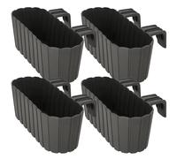 KOTARBAU® Lot de 4 Jardinière Extérieur - Pot de Fleur - PVC - 40 x 15 x 15 cm - Gris - Jardinière Balcon - Rectangulaire - Légère - avec Support pour Balconnière - Décorative