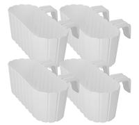 KOTARBAU® Balconnière Jardinière pour balustrade Ovale Blanc Rustique 400 MM Lot de 4