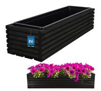 KOTARBAU Jardinière de jardin en bois pour terrasse avec insert noir 64 x 20 cm