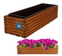 KOTARBAU Jardinière en bois pour terrasse avec insert en chêne 64 x 20 cm